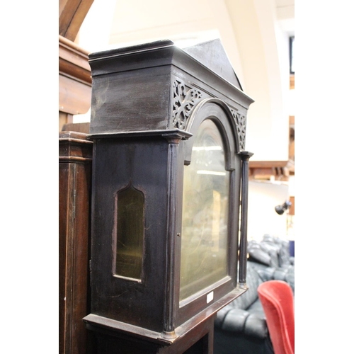 561 - John Carmichael of Greenock antique mahogany cased longcase grandfather clock with brass dial, with ... 