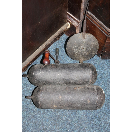 561 - John Carmichael of Greenock antique mahogany cased longcase grandfather clock with brass dial, with ... 