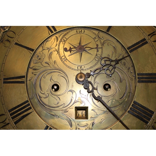 561 - John Carmichael of Greenock antique mahogany cased longcase grandfather clock with brass dial, with ... 