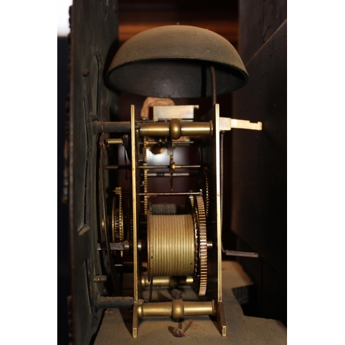 561 - John Carmichael of Greenock antique mahogany cased longcase grandfather clock with brass dial, with ... 