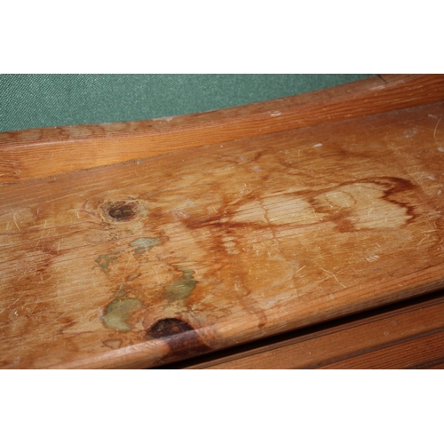 562 - Pine roll top desk.