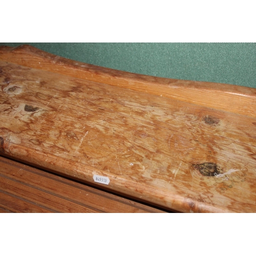 562 - Pine roll top desk.