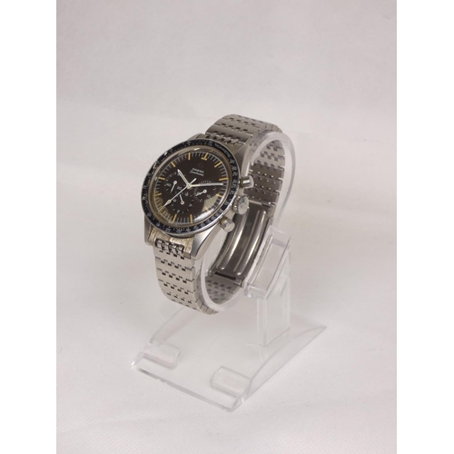 89 - Omega. Vintage 1960s pre-moon Ed White Speedmaster twin puhser chronograph wristwatch Ref 105.003-65... 