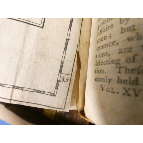 92 - THE SCOTS MAGAZINE.  Bound vol. 37. Fldg. eng. map of Thirty-miles round Boston. Poor bdg., brds. de... 