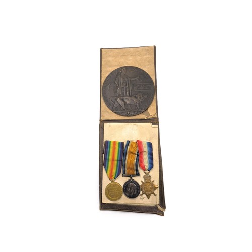 208 - WW1 Medals relating to three brothers of the Moffatt family to include the Death penny of Thomas Wil... 