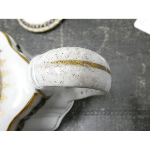 20 - New Hall teapot of small size silver shape, blue printed with 