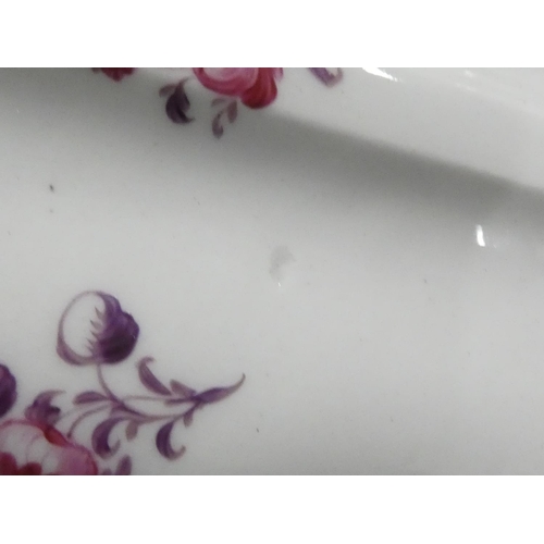 23 - New Hall teapot of early plain form silver shape, straight spout with oak leaf moulding and rosette ... 