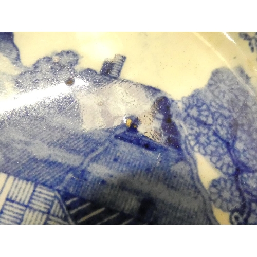 7 - New Hall teapot with stand, blue printed in 