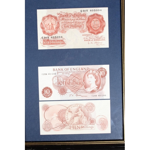 Seven coin, banknote and or stamp collection frame wall displays to ...