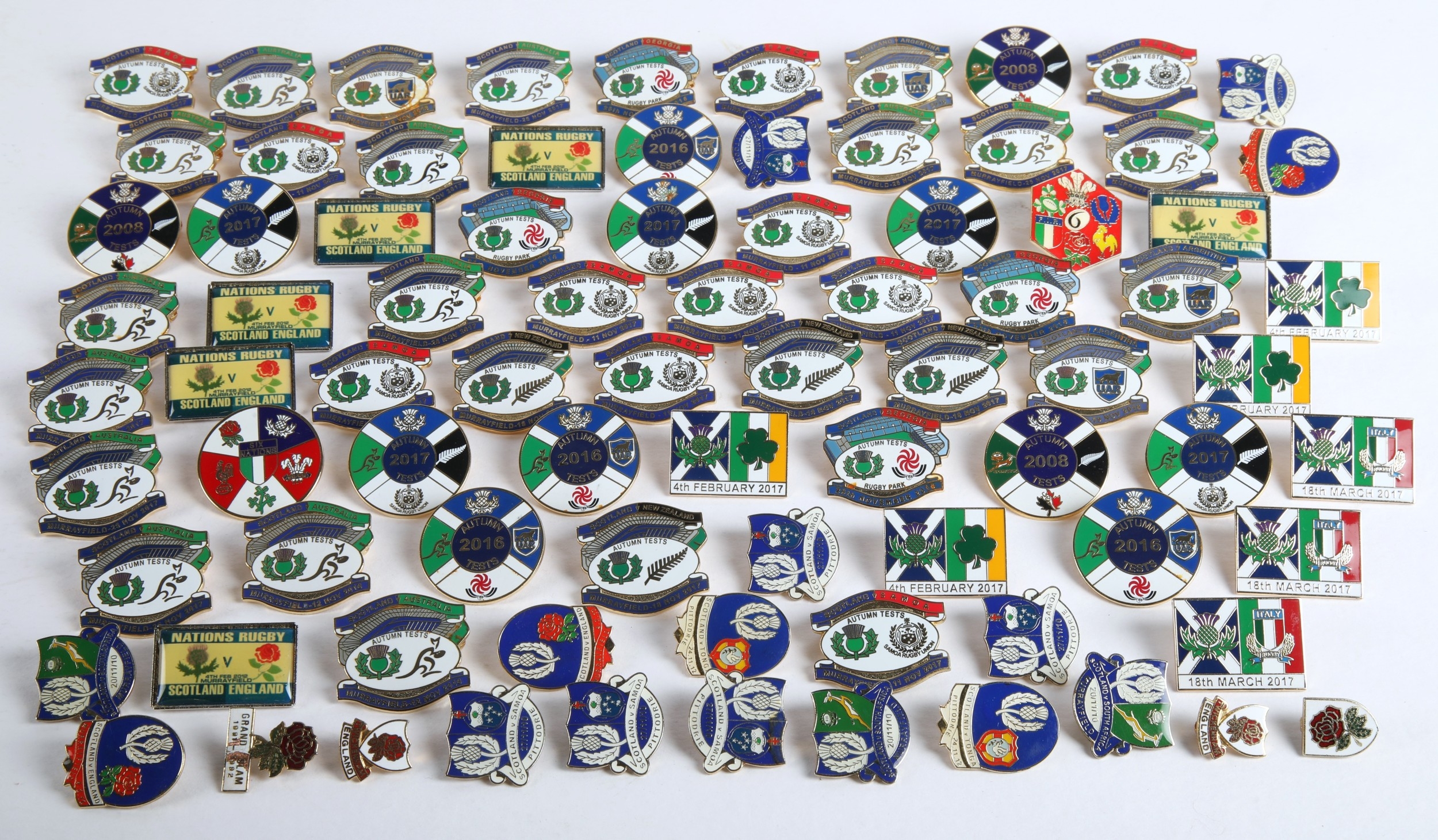 Collection of Scottish Rugby enamel pin badges