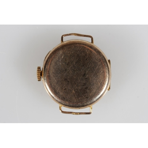 197 - 9ct yellow gold cased ladies wristwatch, (no strap), Robert Stewart, Glasgow.&nbsp;