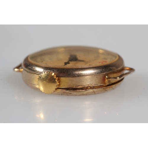 197 - 9ct yellow gold cased ladies wristwatch, (no strap), Robert Stewart, Glasgow.&nbsp;