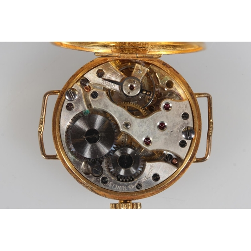 197 - 9ct yellow gold cased ladies wristwatch, (no strap), Robert Stewart, Glasgow.&nbsp;