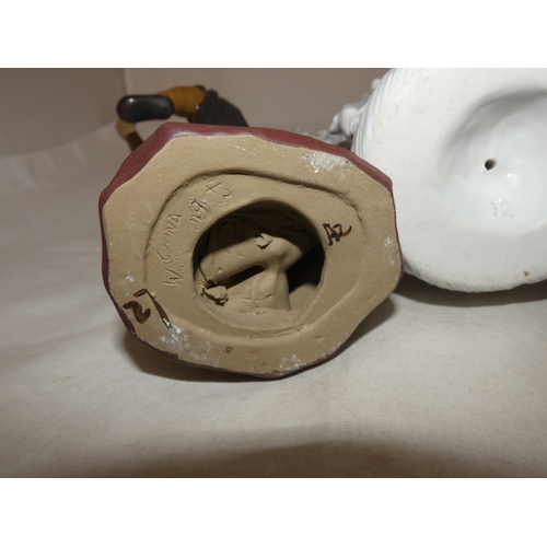 Chinese blanc de chine figure modelled as the deity Doumu, on a lotus ...