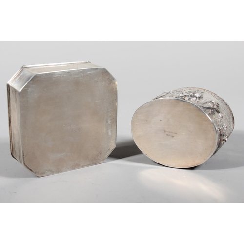 23 - Edwardian silver tea caddy with embossed Neo-Classical decoration of oval form,&nbsp;Charles S Green... 