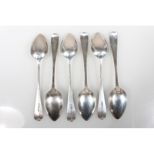 31 - Set of six silver teaspoons, initialled JJS, Zeigler, Edinburgh, 1809, 191g.