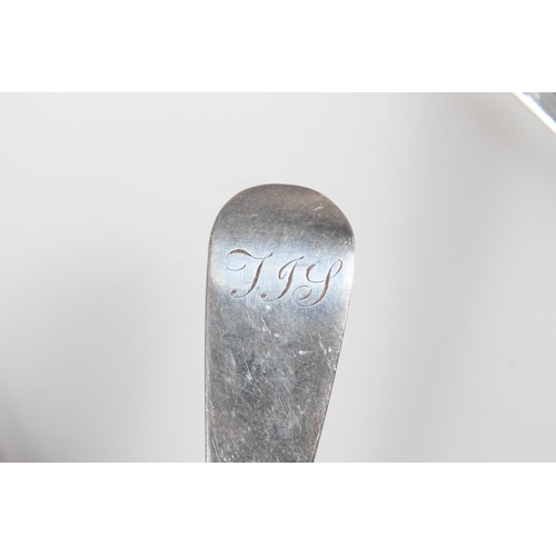 31 - Set of six silver teaspoons, initialled JJS, Zeigler, Edinburgh, 1809, 191g.