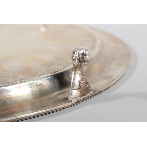 6 - Victorian silver salver with heavy foliate decoration and raised on tripod feet,&nbsp;Hamilton, Cric... 