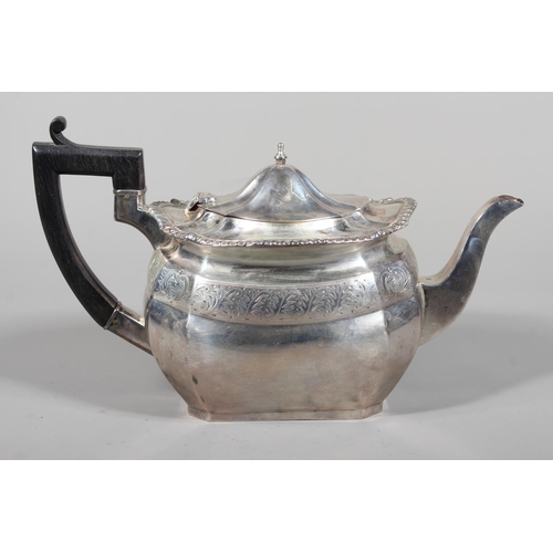 8 - Victorian silver four piece tea service of shaped form, Thomas Latham & Ernest Morton, Birmingha... 