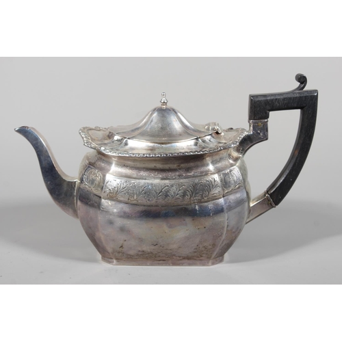 8 - Victorian silver four piece tea service of shaped form, Thomas Latham & Ernest Morton, Birmingha... 