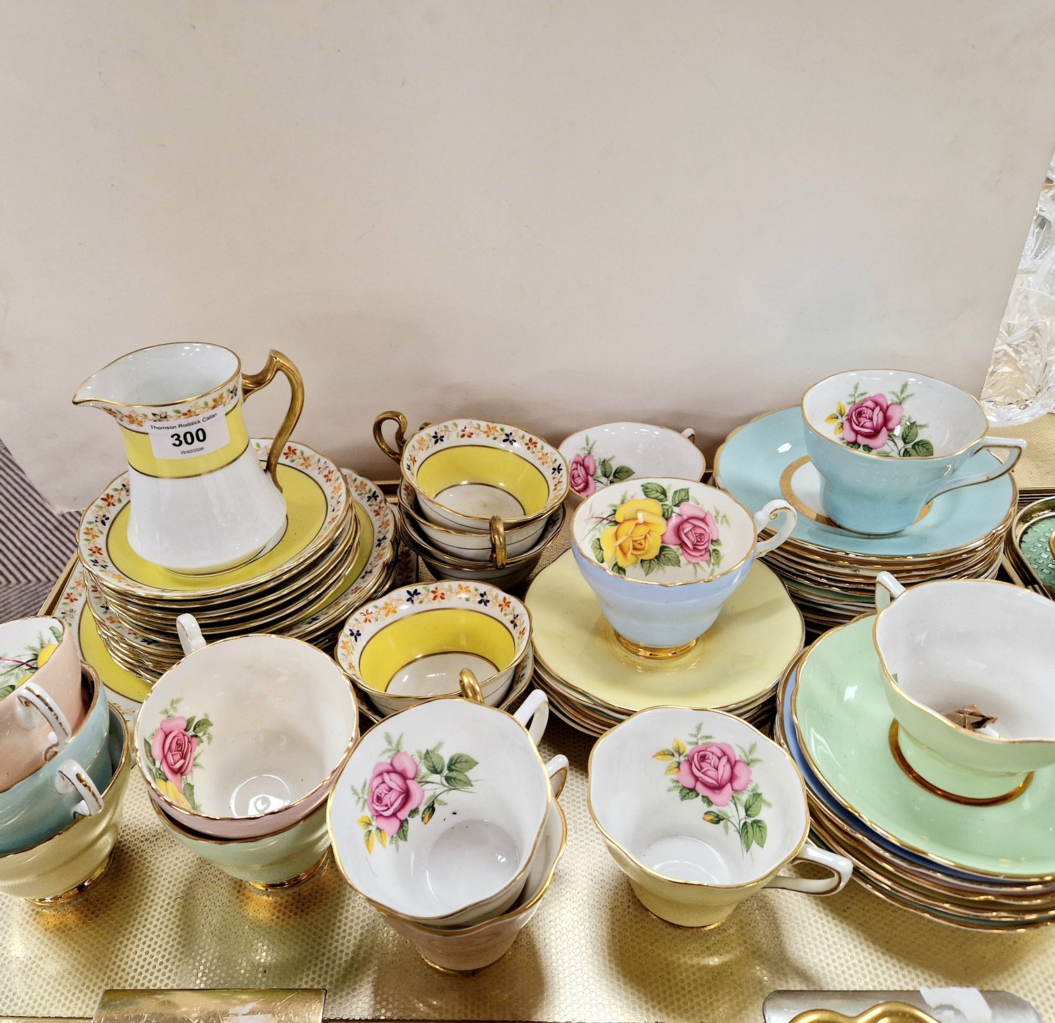 Tea sets to include, Court China, Harrowby Harlequin, and Clare Harlequin.