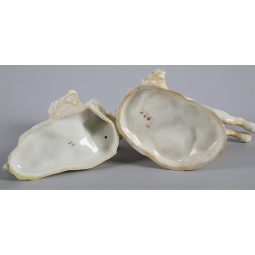 23 - Staffordshire style lion posey vases, both approx 11cm h.