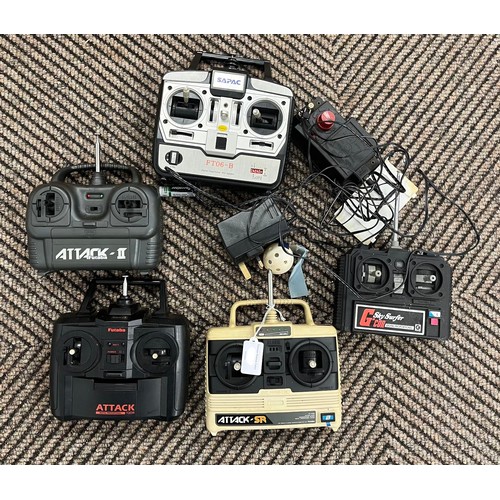 Collection of eight RC model aircrafts and five radio control ...