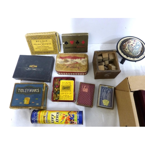 29 - Large box of vintage card games to include Pit, Bezique, Sorry etc.