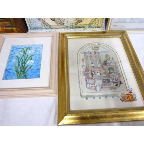 32 - Various pictures and prints to include cats, icons etc.&nbsp;