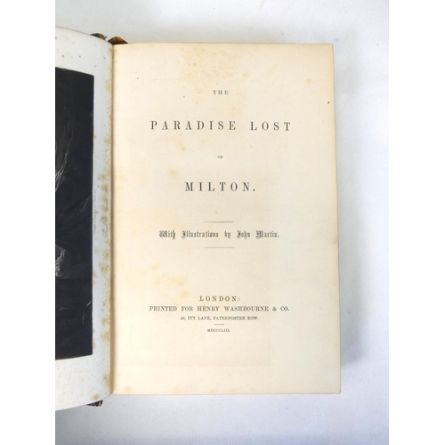 1 - MILTON JOHN.  Paradise Lost. 2 vols. Eng. titles & vignettes. 12mo. Panelled calf gilt, some los... 