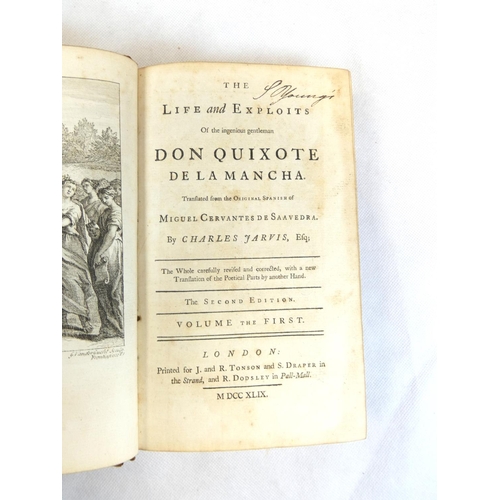 19 - CERVANTES MIGUEL DE. The Life & Exploits of ... Don Quixote, trans. by Charles Jarvis. 2 vols. E... 