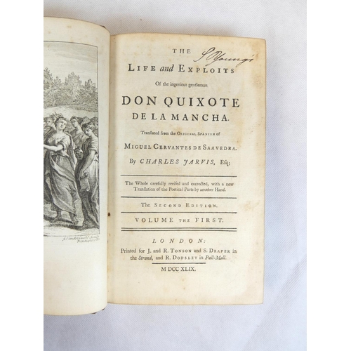 19 - CERVANTES MIGUEL DE. The Life & Exploits of ... Don Quixote, trans. by Charles Jarvis. 2 vols. E... 