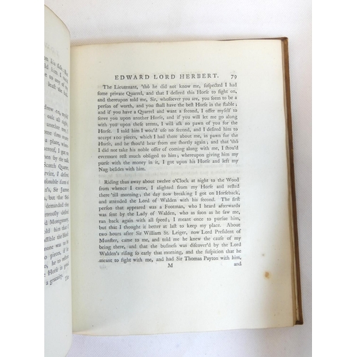 2 - HERBERT OF CHERBURY EDWARD, LORD.&nbsp;&nbsp;The Life ... Written by Himself. Fldg. eng. frontis. Qu... 