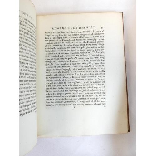 2 - HERBERT OF CHERBURY EDWARD, LORD.&nbsp;&nbsp;The Life ... Written by Himself. Fldg. eng. frontis. Qu... 