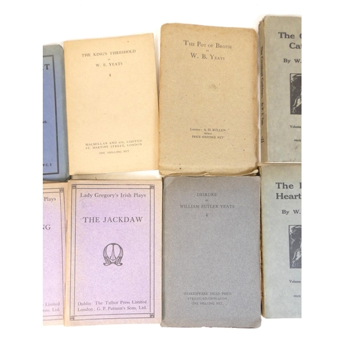 22 - YEATS W. B.&nbsp;&nbsp;The Pot of Broth. 2 copies, one in prntd. card wrappers, each foxed. A. H. Bu... 
