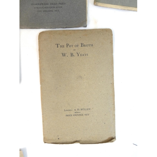 22 - YEATS W. B.&nbsp;&nbsp;The Pot of Broth. 2 copies, one in prntd. card wrappers, each foxed. A. H. Bu... 