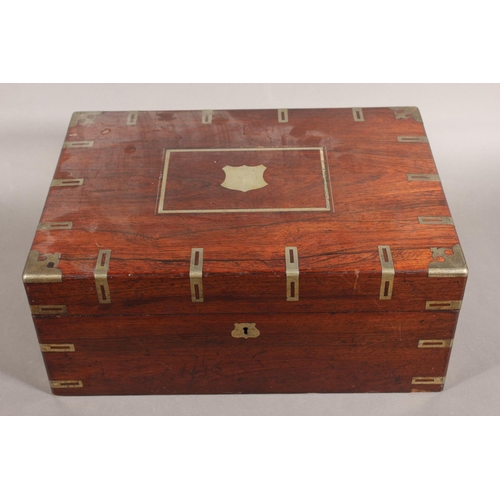 107 - Rosewood brass-bound writing slope.