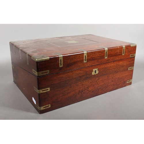 107 - Rosewood brass-bound writing slope.