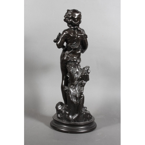 55 - Antique style figure of lady in dress, on base....