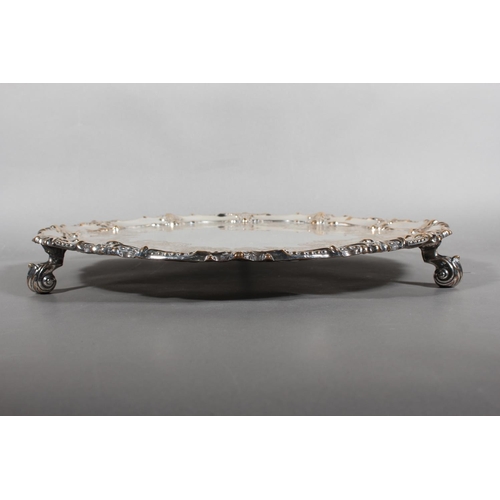 58 - Silver-plated tray on tripod base....