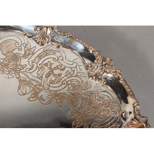 58 - Silver-plated tray on tripod base....