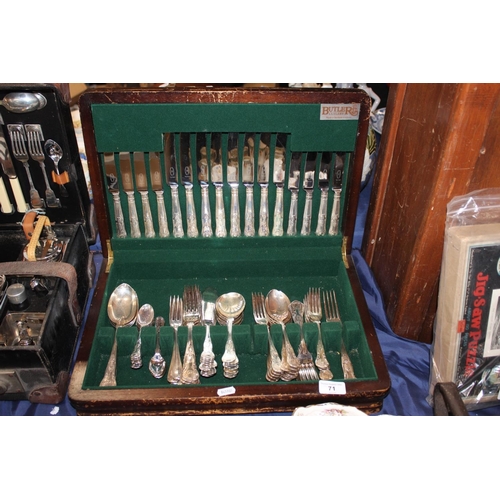 71 - Butler of Sheffield canteen of cutlery.