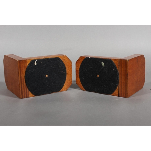 77 - Art Deco style wooden bookends with black Scottie Dog mounts.