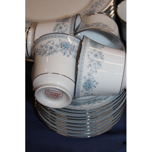 78 - Noritake Blue Hill dinner and tea ware to include dinner plates, bowls, cups, saucers, etc.