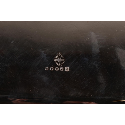 8 - Silver-plated twin-handled tray with foliate border and decoration....