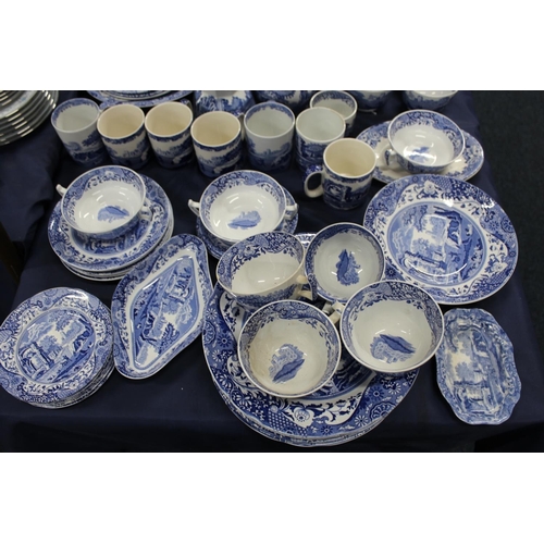 80 - Spode Italian ashets, bowls, dinner plates, mugs, cups, jugs candlesticks, etc.
