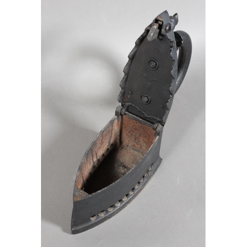 87 - Antique iron with chicken latch.