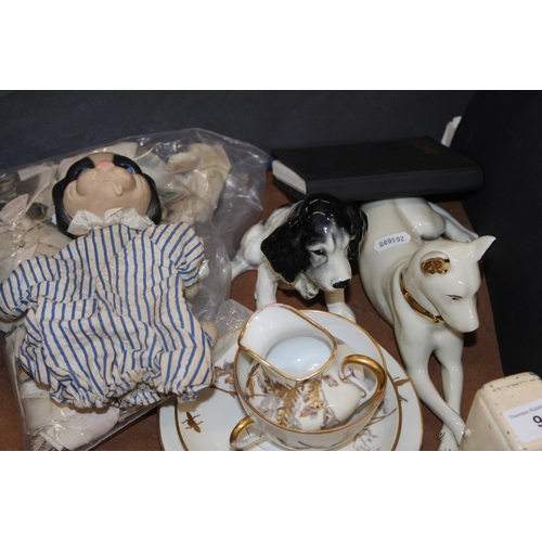 93 - Hand puppet, a Sylvac dog model, Imari decorated vases, a Chinese blue and white vase, a miniature N... 