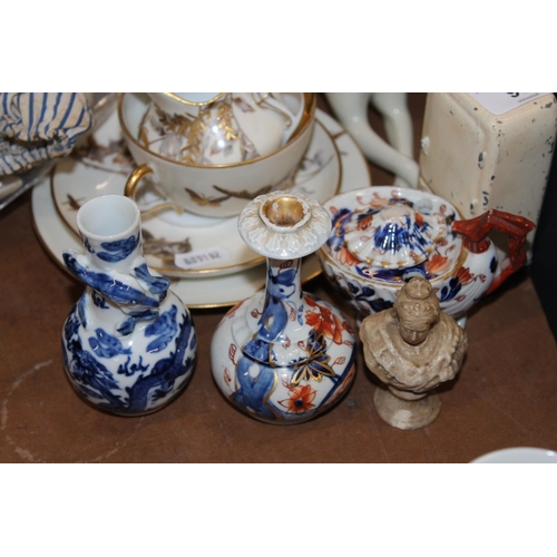 93 - Hand puppet, a Sylvac dog model, Imari decorated vases, a Chinese blue and white vase, a miniature N... 