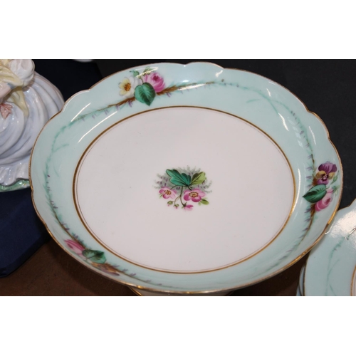 96 - Victorian part floral decorated and gilt dessert service.